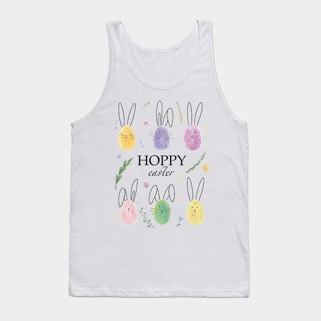 Hoppy Easter bunnies and flowers Tank Top by Wolshebnaja